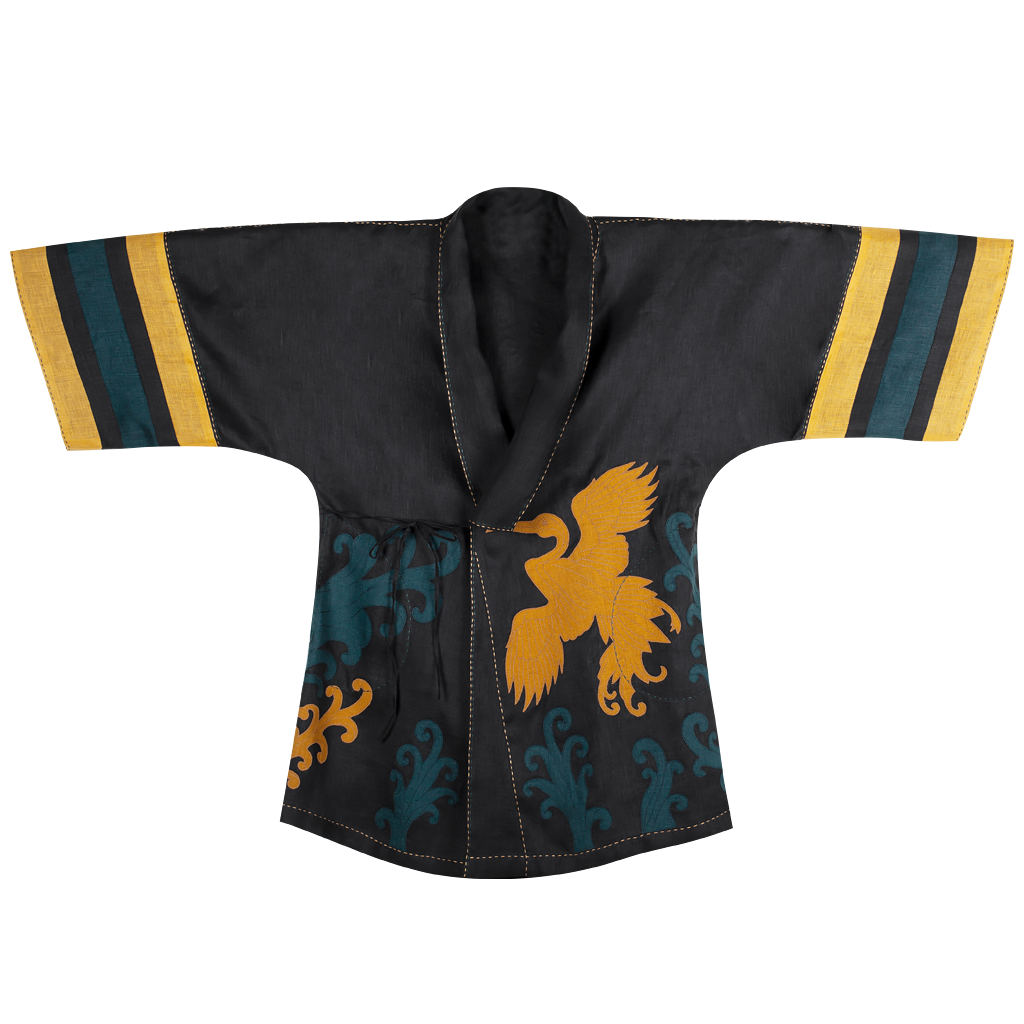Dancing Heron Short Kimono Dress