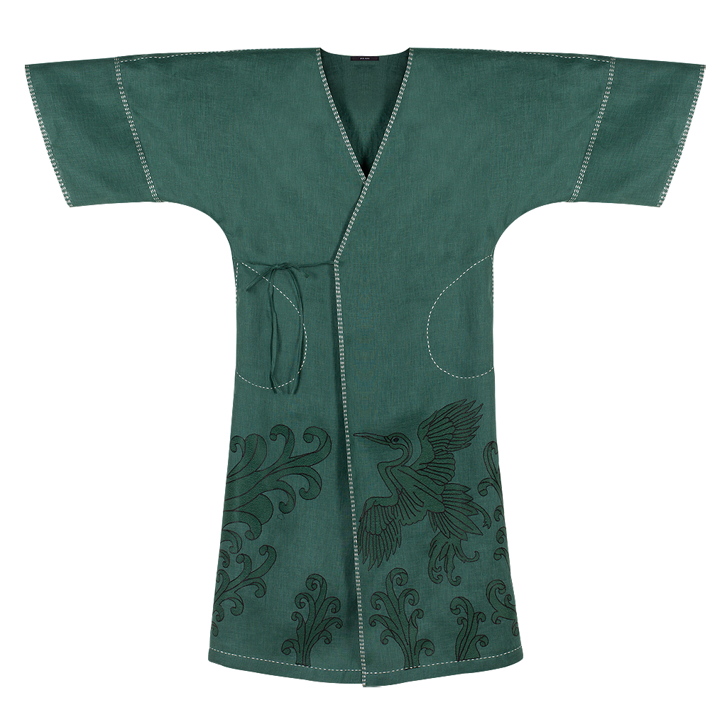 Dancing Heron Kimono Midi Dress