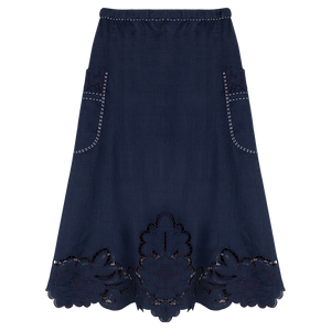 Rosemary Cut-Embroidered Skirt