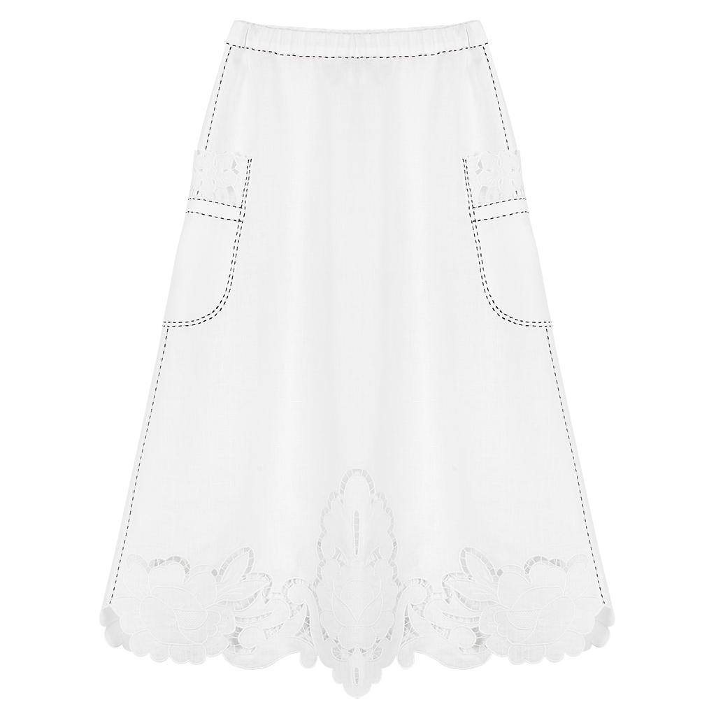 Rosemary Cut-Embroidered Skirt