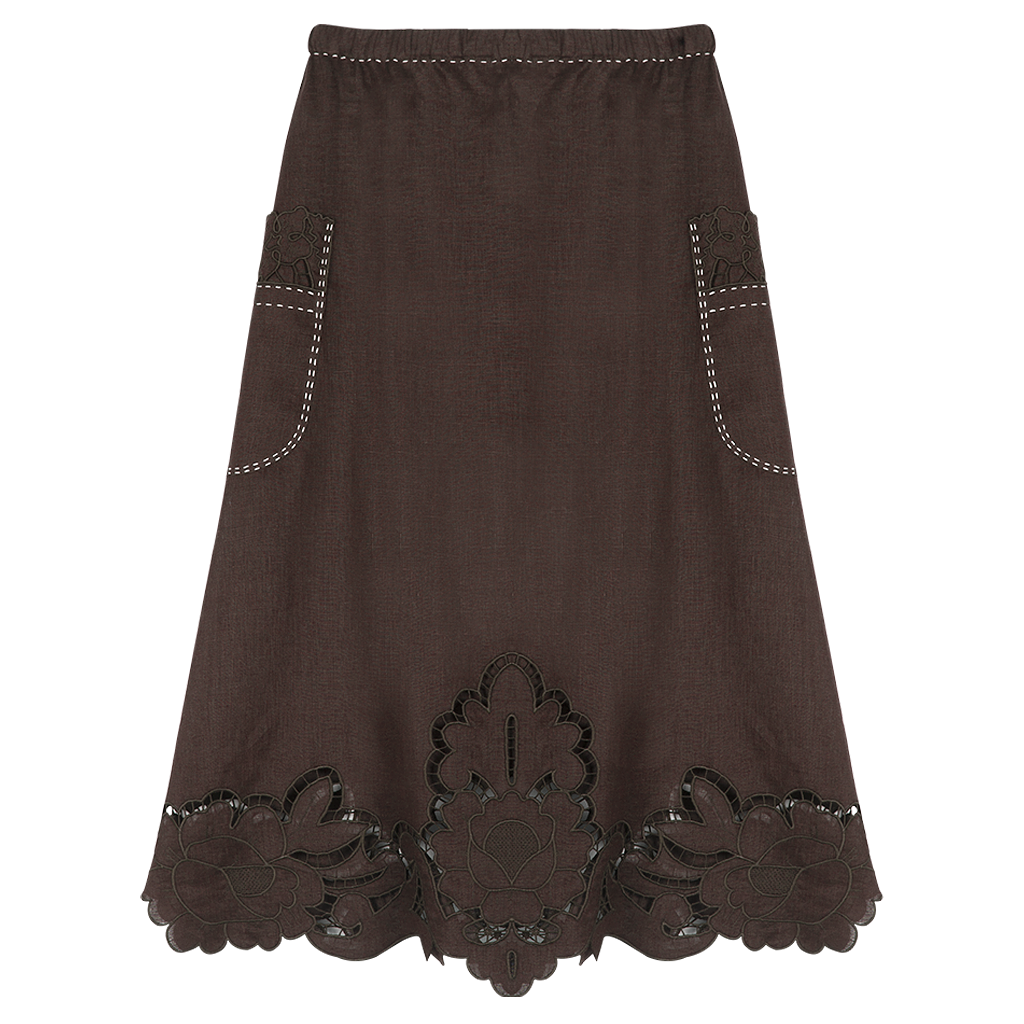 Rosemary Cut-Embroidered Skirt