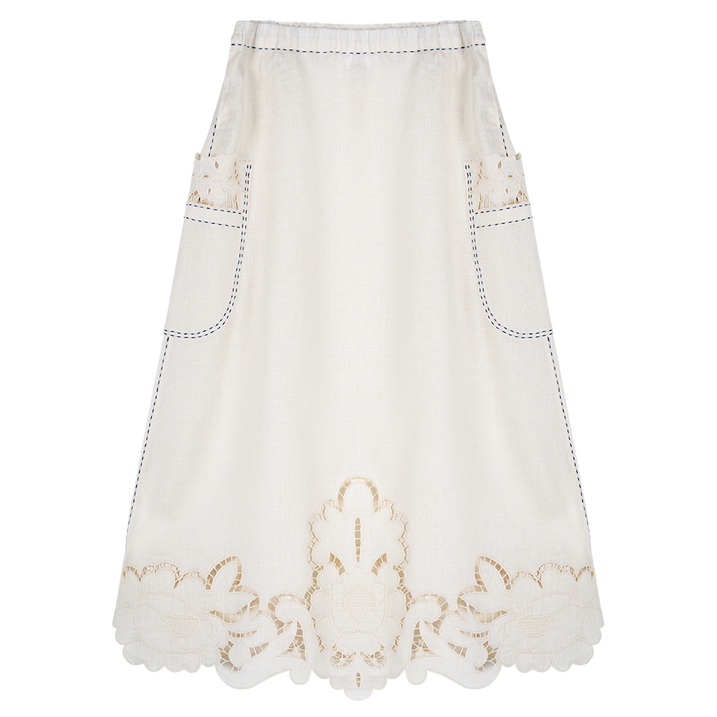 Rosemary Cut-Embroidered Skirt