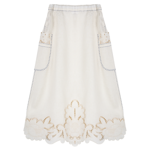 Rosemary Cut-Embroidered Skirt
