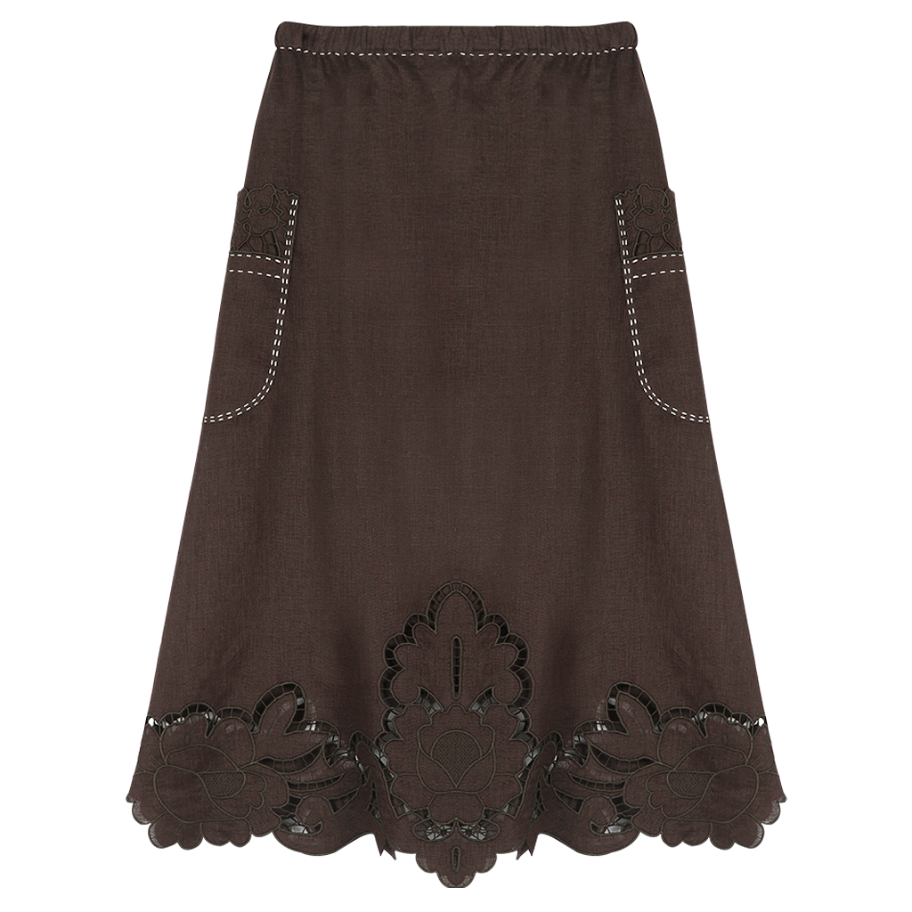 Rosemary Cut-Embroidered Skirt
